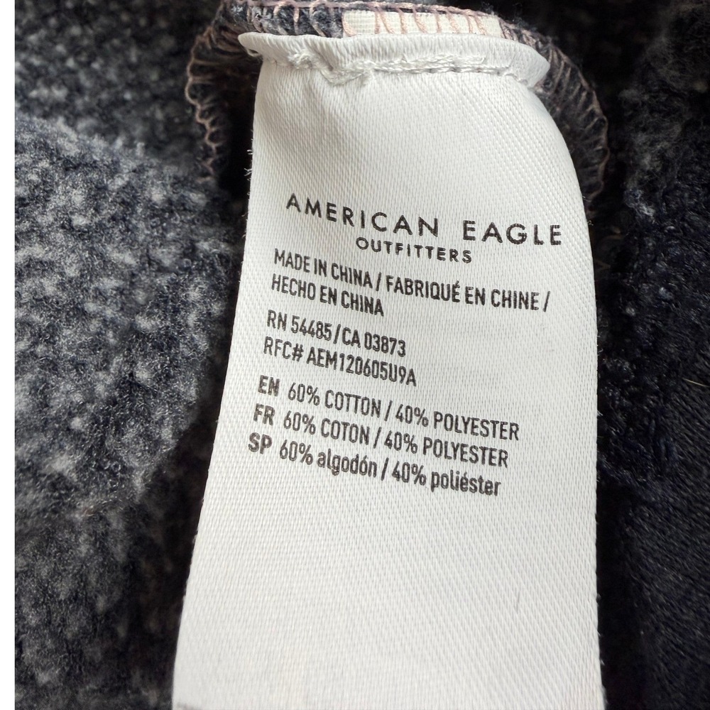 Athleisure Cozy American Eagle Hoodie Medium Colorblock Fleece Sweatshirt Casual - Picture 5 of 7